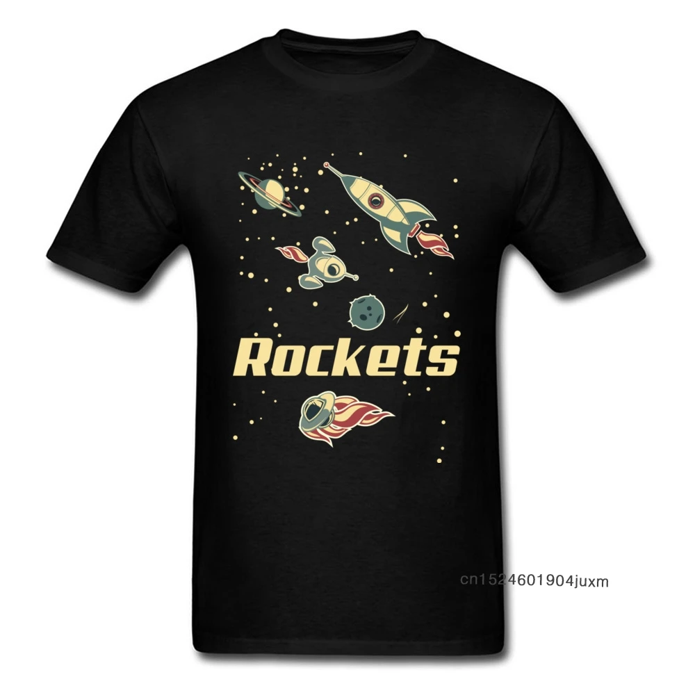 Футболка Rockets 100% хлопковая тканевая футболка мужские винтажные Топы И Футболки с