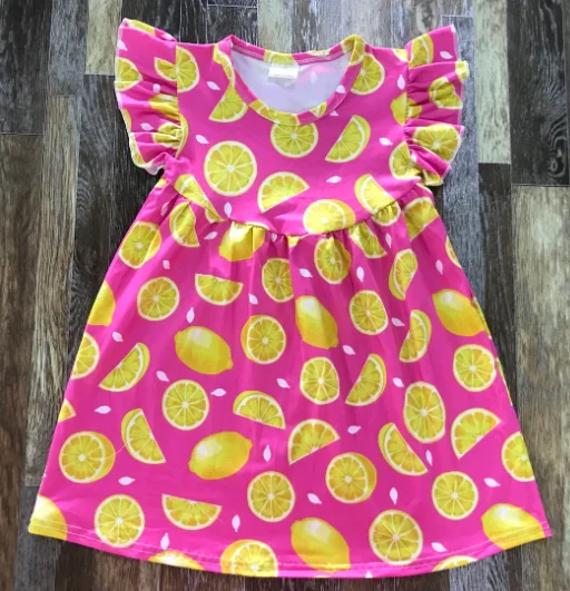 Красивая популярная детская одежда маленькая девочка милое лимонное фруктовое