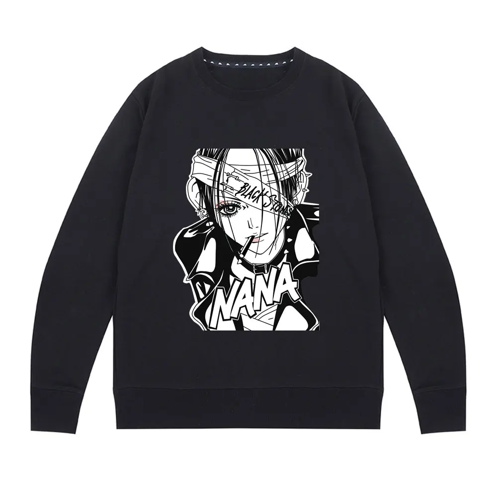 

Japanese Anime Harajuku Personality Nana Osaki Sweatshirt Men's Casual Loose Streetwear Female 100% Cotton Sweatshirts Pullover