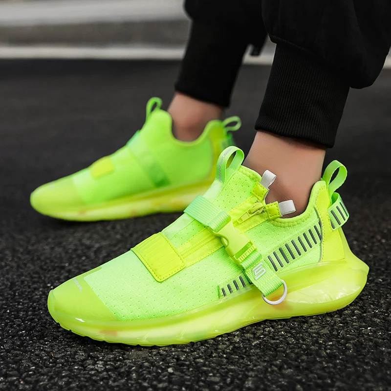 

Cool Bukle Sport Shoes Man Running Sneakers Trainer Canvas Zippers Slip on Loafers Design Walking Shoe Skateboarding Shoes Youth