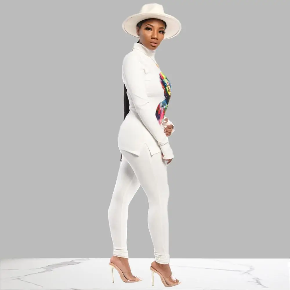 Новое поступление сексуальный женский комплект принт с персонажами черный белый