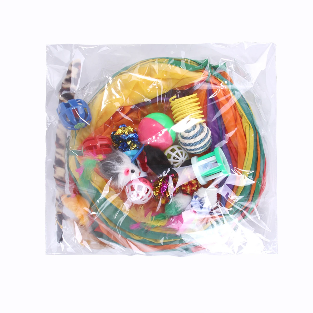 

14/20pcs Pets Cat Toys Love Channel Funny Cat Stick Mouse Tunnel Feather Balls Mice Pet Kitten Dog Cat Interactive Play Supplies