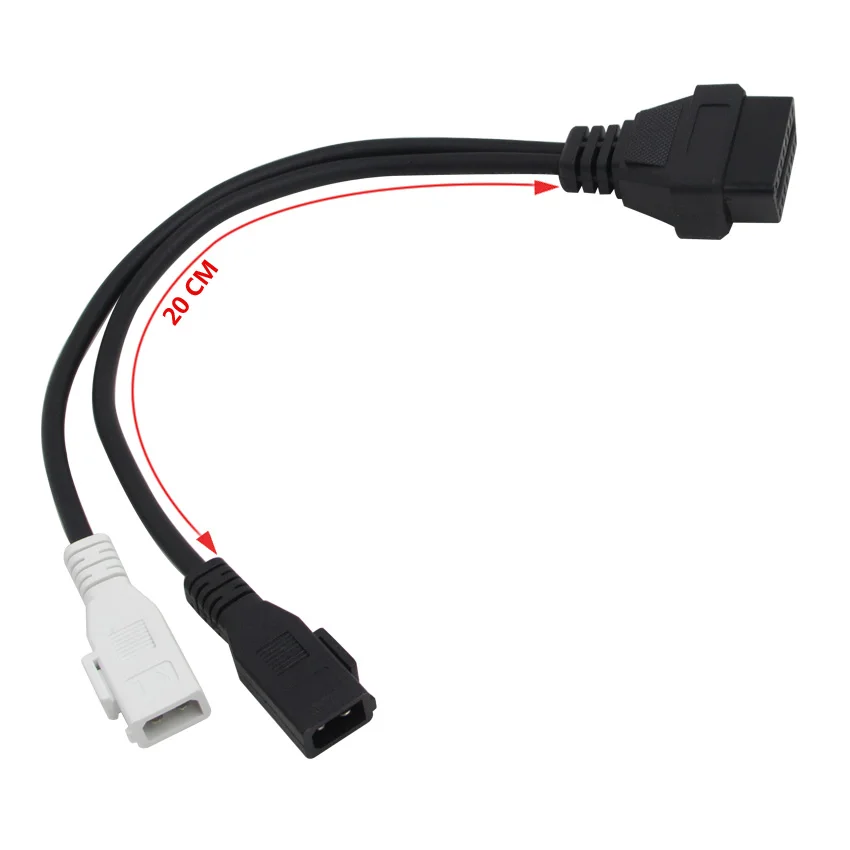 Для Audi 2x2 16 Pin OBD2 кабель Адаптер VAG для 2Pin + OBDII автомобильный диагностический