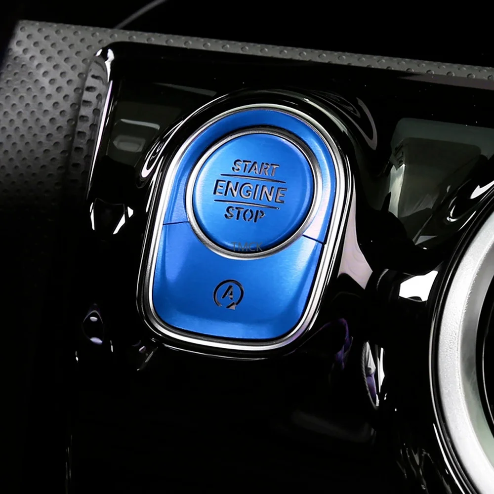 

3-х кнопочный переключатель запуска и остановки двигателя для интерьера автомобиля, накладная Крышка для Mercedes Benz A Class W177 A180 A200 A220 A250 GLB GLE