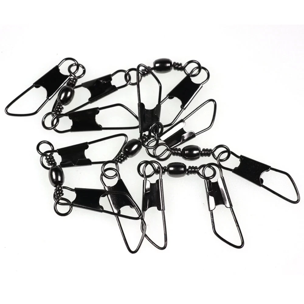Bimoo 40/100pcs Copper Fishing Barrel Swivels With Double Safety Snaps Quick Change Pin Line Lure Hook Connector Link | Спорт и