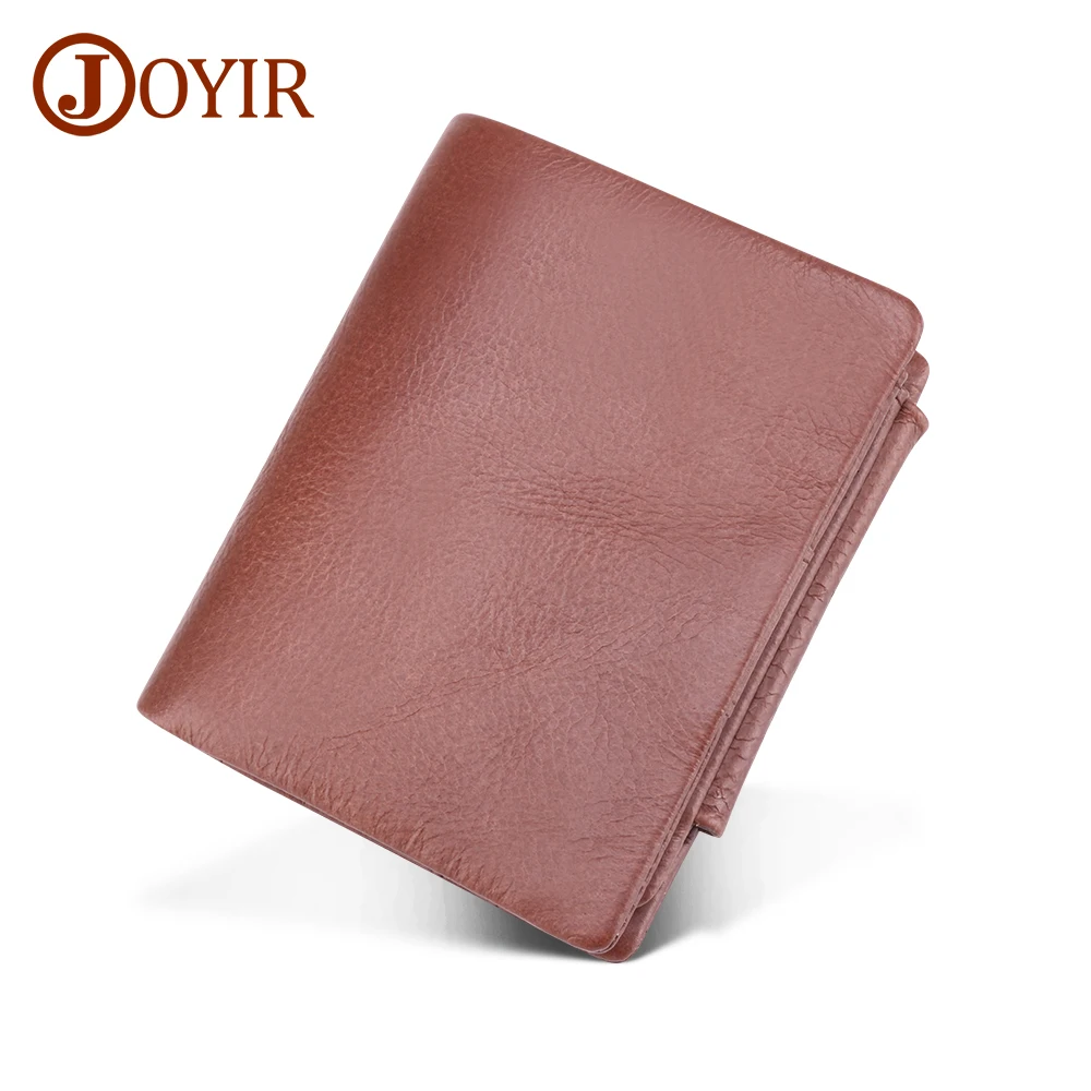 Мужские кошельки JOYIR из натуральной кожи винтажный кошелек в три сложения на