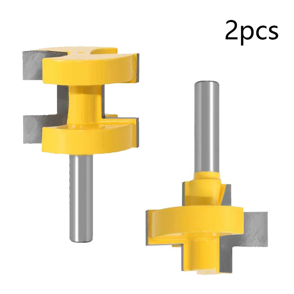 

2PCS 8mm Shank Router Bit Set Multifunctional T-Slot Square Tooth Tenon Woodworking Milling Tools Used In MDF Solid Wood