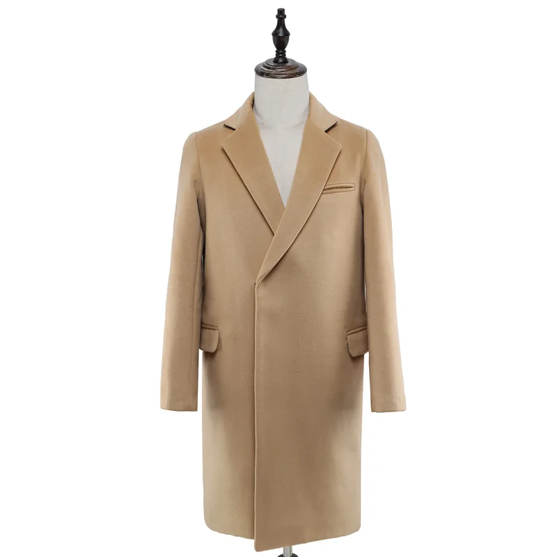 

Boollili New Autumn Winter Woolen Coat Men Long Sleeve Warm Business Trench Coat Casacos Inverno Homens Plus Size