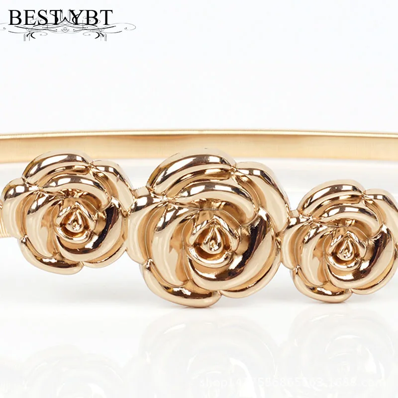 

Best YBT Women Metal Belt Skinny Clasp Front Metal Buckle Stretch Waist Strap Waistband Elastic Band for Women Accessories