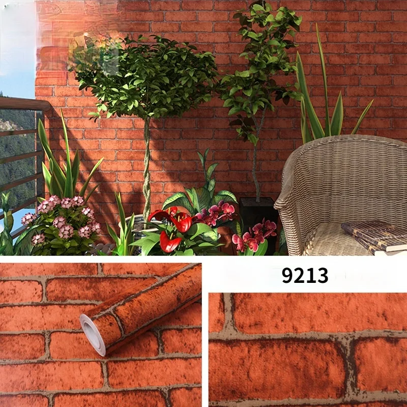 Заводская поставка дешевые рулоны каменной настенной бумаги 3d кирпич ПВХ