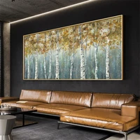 hand painted home wall tree canvas art abstract nordic forest landscape oil painting canvas wall art modern home decoration art