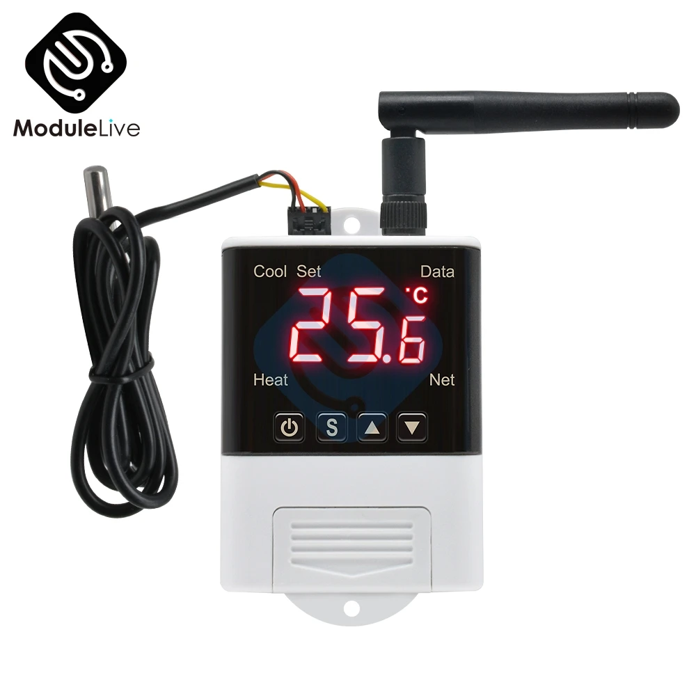 Цифровой светодиодный терморегулятор W3002 Терморегулятор с датчиком нагрева и