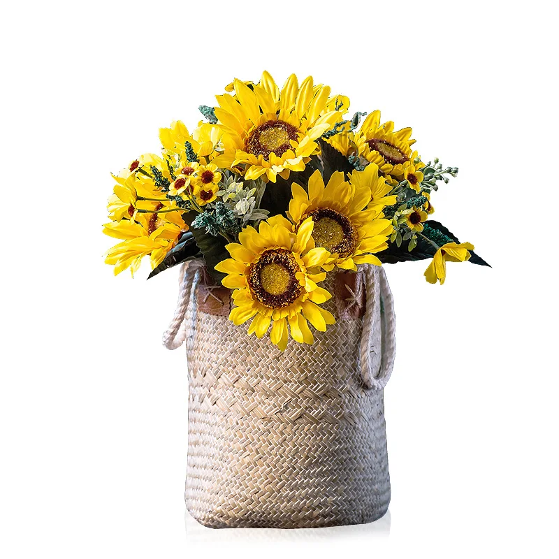 

TT Simulation Sunflower Fake Flower Decoration Plastic Anti-Real Bouquet Dining Table Flower in Living Room Decoration Floral