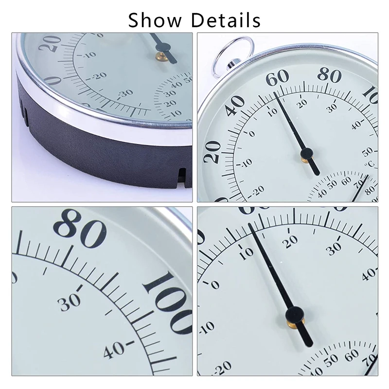 

Indoor Outdoor Thermometer Wireless - Weather Dial Hygrometer Thermometer, No Battery Required Hanging Hygrometer
