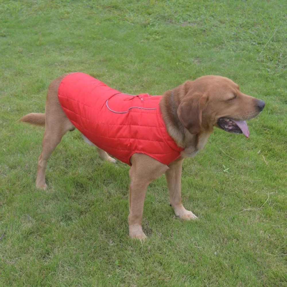 Светоотражающая Двусторонняя зимняя куртка для собак водонепроницаемый теплый
