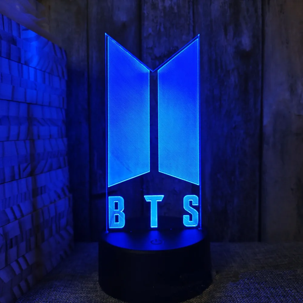 

3D ночсветильник BTS с дистанционным управлением и Smart Touch, 7 цветов, изменение яркости, игрушки TRex