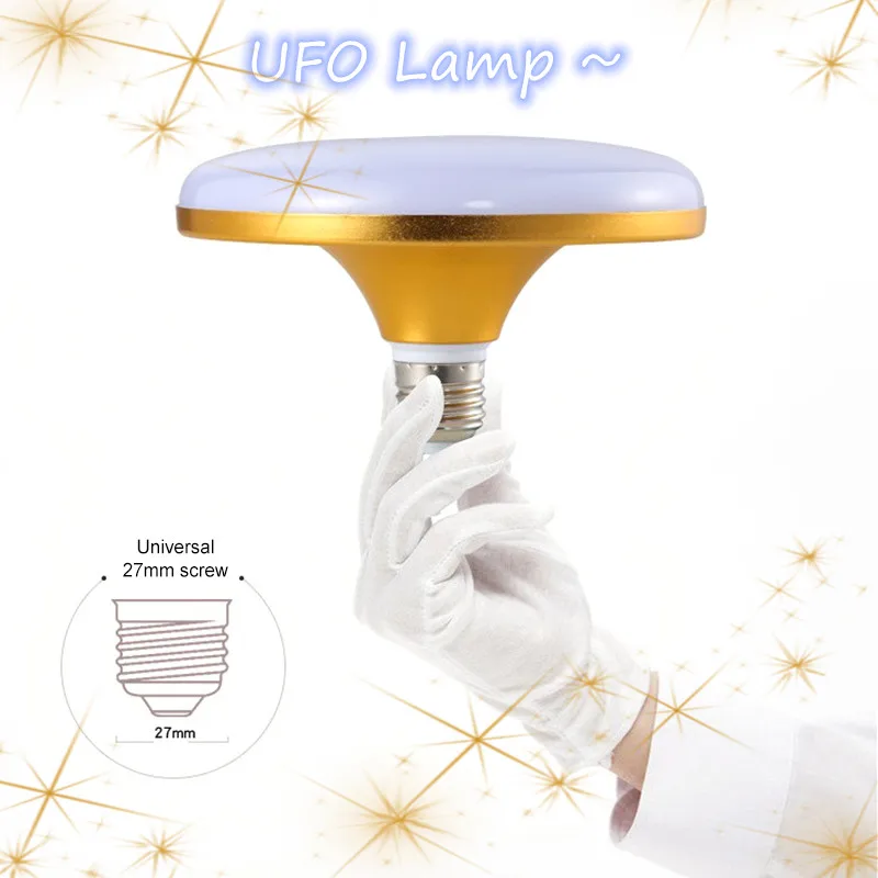 

LED Lamp Golden UFO Energy-Saving Bulb UFO Lamp Bombilla 12W 15W 20W 30W 40W 50W 65W Spotlight Ceiling Lamp Household Light Bulb
