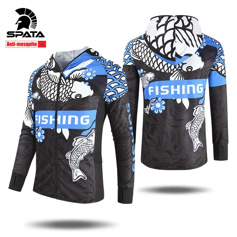 Профессиональные рубашки SPATA для рыбалки с защитой от комаров УФ стойкая