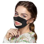 Прозрачная однотонная одноразовая маска для лица для взрослых, трехслойная женская маска с петлями для ушей