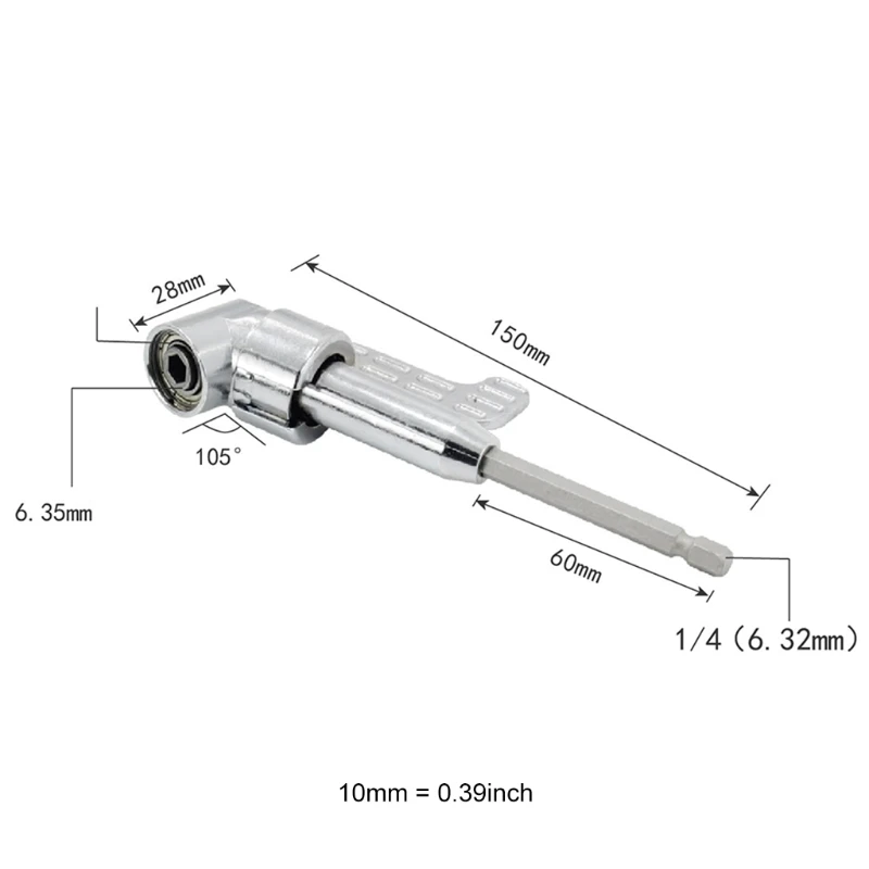 

OOTDTY 105 Angle Screwdriver Set Socket Holder Adapter Adjustable Bits Drill Bit Angle Screw Driver Tool