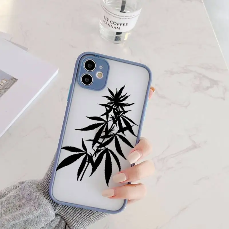 

Abstractionism Art high weed Phone Case Camera Protection Bumper For iPhone 12 11 Pro XS Max XR X 8 7 Plus Translucent Matte