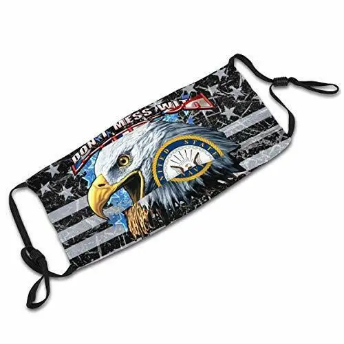 

Patriotic Face Mask With Filter Pocket Washable Balaclava 1 PCS Us Navy