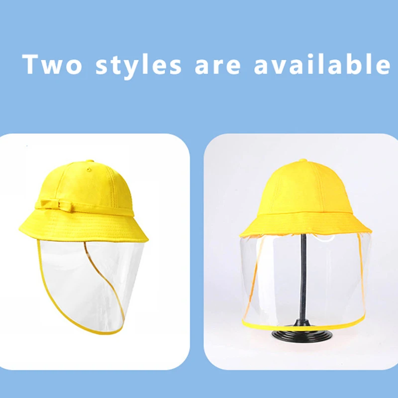 Детская От 3 до 10 лет защитная Кепка уличная шляпа рыбака милая желтая съемная