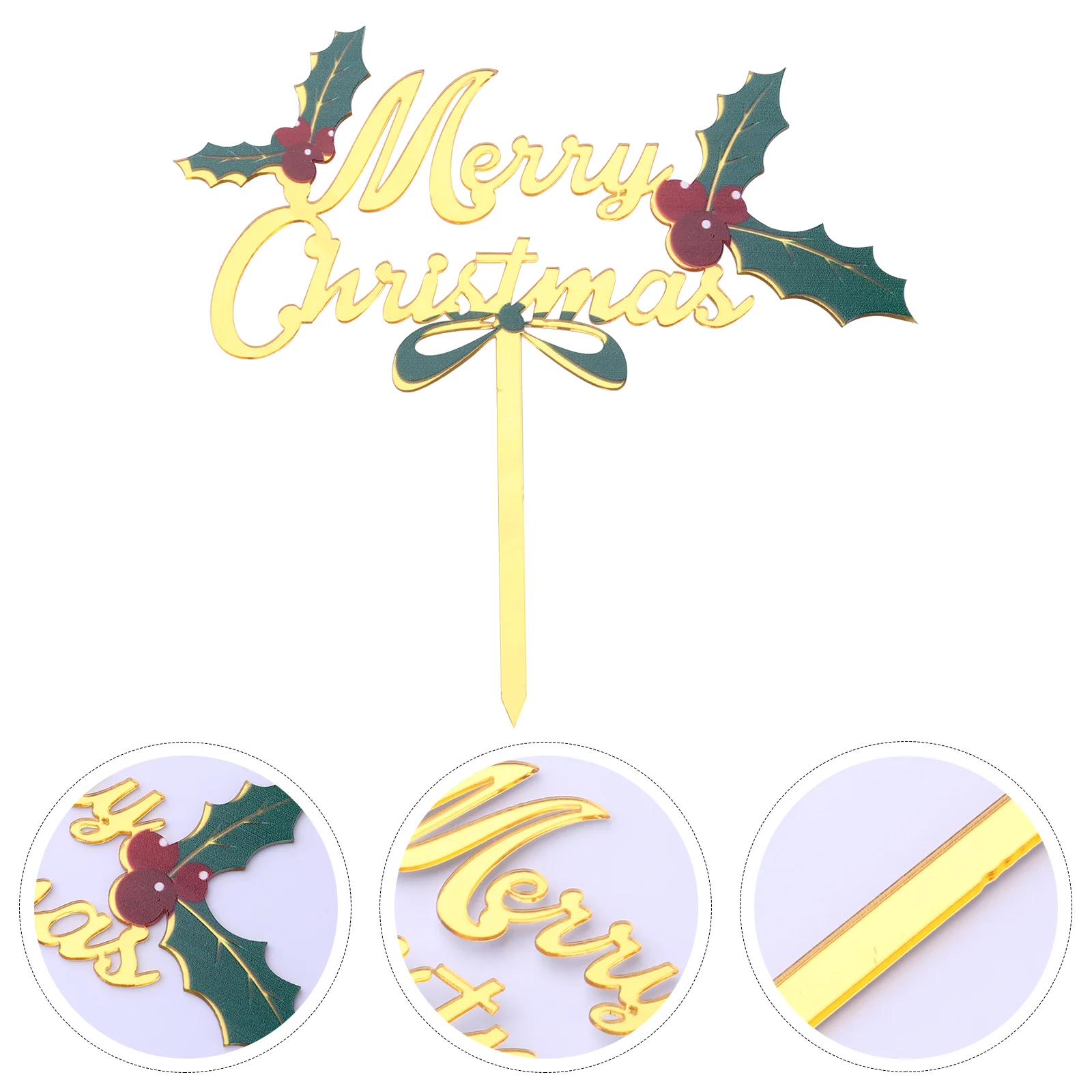 

6pcs Chic Christmas Theme Acrylic Cake Decor Topper for Party