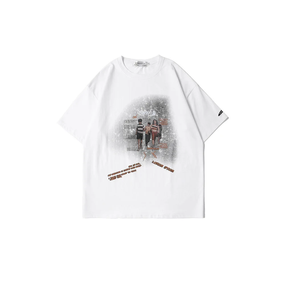 

Summer Men Hip Hop Tshirts Streetwear Childhood Print Vintage T-shirt 2021 Harajuku Cotton Short Sleeve Fashion Casual Tops Tees