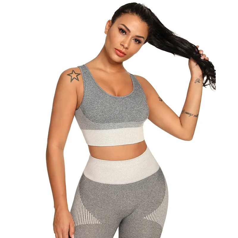 2020 Seamless Women Yoga Set Bra High Waist Sport Leggings Gym Clothes sleeveless soft Top Sport Suit Short Gym Suit Fitness Set