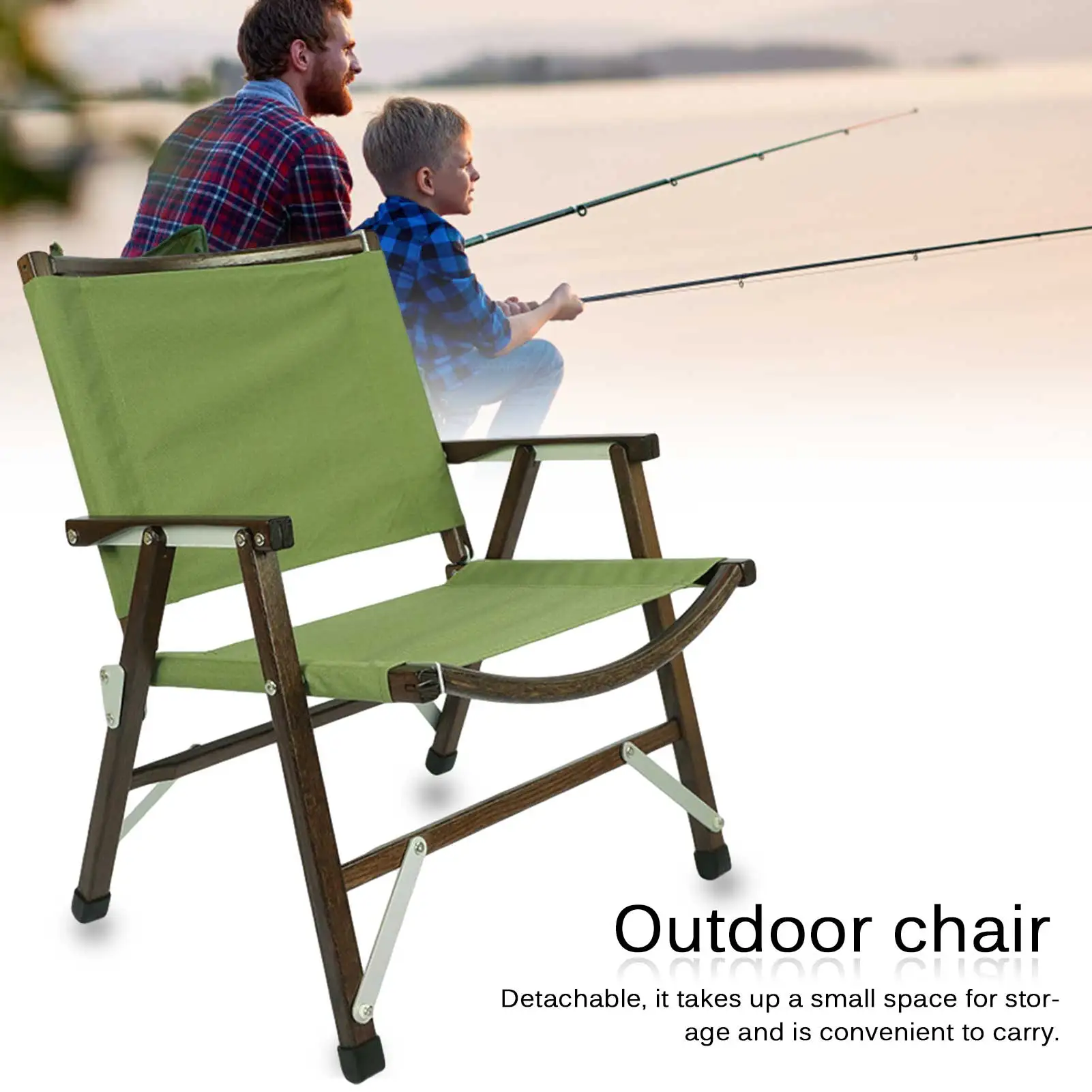 저렴한 야외 접이식 의자 휴대용 분리형 너도밤나무 좌석 낚시 의자, 스토리지 가방 포함