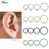 miqiao 1pcs nose rings multi use stainless steel 6 10mm zircon ear plugs cartilage stud earrings jewelty