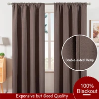 quality curtains 100 blackout curtains for living room bedroom kitchen window treatment home decor brown grey blue hemp curtain