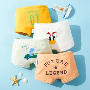 Трусики для мальчиков 3-12 лет, хлопковые, с рисунком динозавра, нижнее белье, шорты, 4 шт.лот