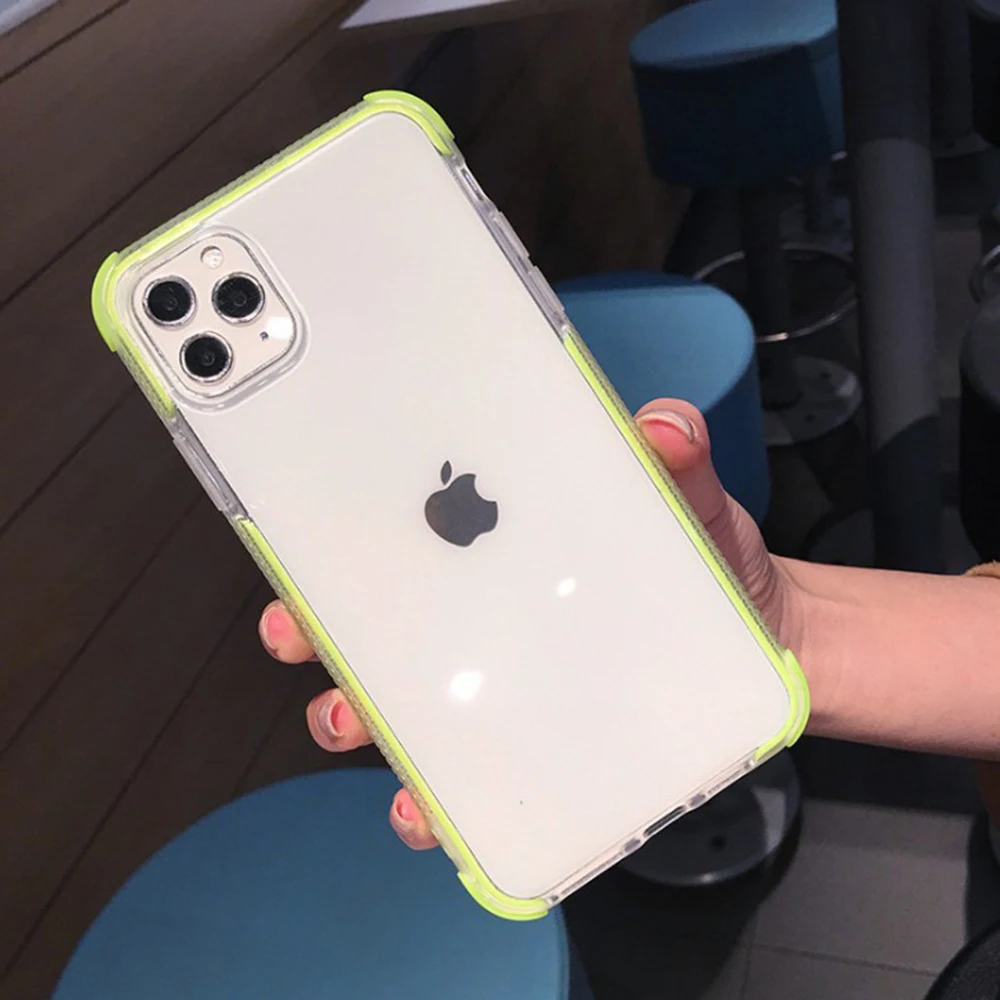 Двухцветный Прозрачный чехол для телефона iPhone 11 Pro 7 8 6 6S Plus X XR XS Max прозрачный