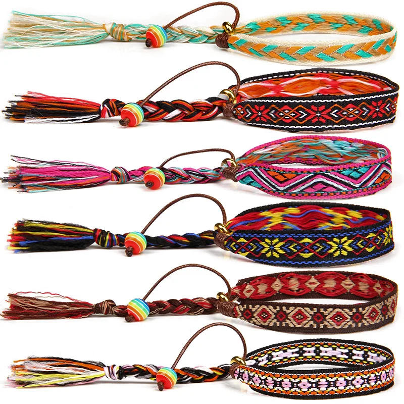 Браслет дружбы в стиле ретро бохо яркий веревочный браслет для женщин и мужчин