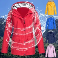 outdoor raincoat zipper windbreaker waterproof jacket outerwear womens jacket winter and autumn ladies hooded