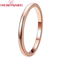 2mm rose gold tungsten carbide engagement rings wedding band for women domed high polished shiny comfort fit