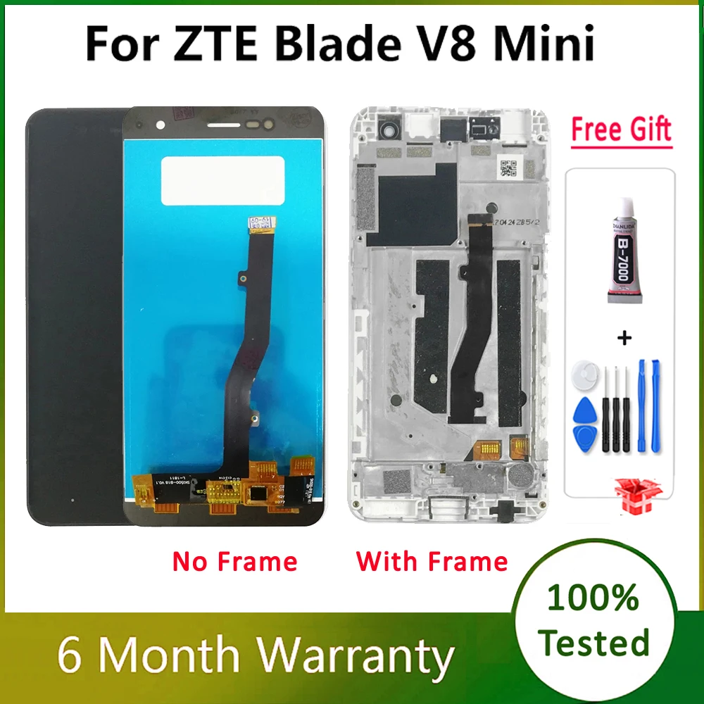 ЖК-дисплей и сенсорная панель для ZTE Blade V8 mini сменный дигитайзер с рамкой в сборе