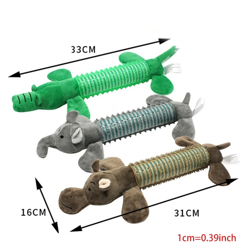 

Puzzle Dog Toy Plush Squeaky Dog Chew Toys For Small And Medium Dogs Interactive Dental Pet Toy Crocodile Hippo Elephant