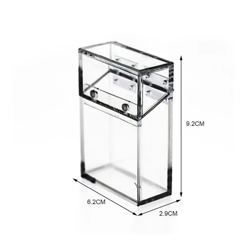 

Transparent Cigarette Case Fashion Acrylic Box Thick Portable Lighter Package Dust-proof Storage Box With Magnet Cap