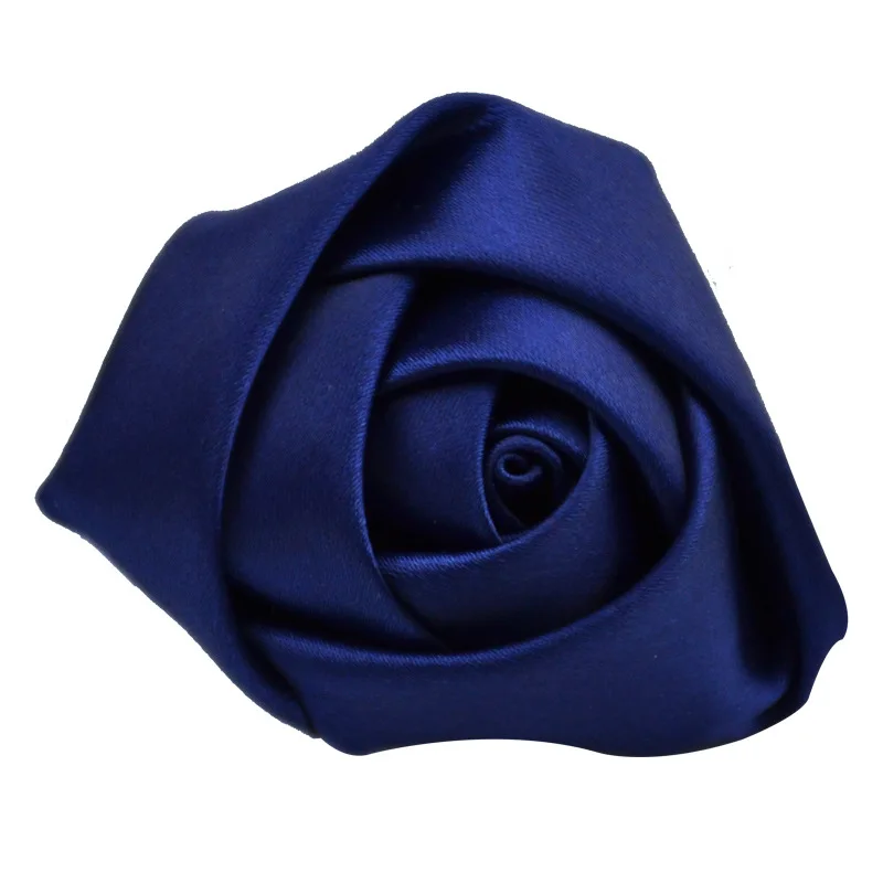 dark blue 10 шт./лот Размеры 5 см сатин милый розовый цветок тканевый цветок из шелка ручной работы DIY Свадебный Цветочный букет ткань для волос аксессуары - Цвет: dark blue