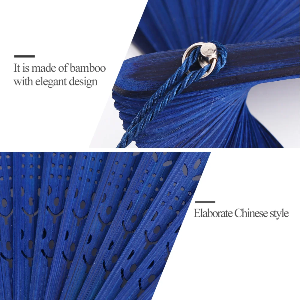 

Vintage Bamboo Folding Hand Held Flower Fan Chinese Dance Party Pocket Gifts