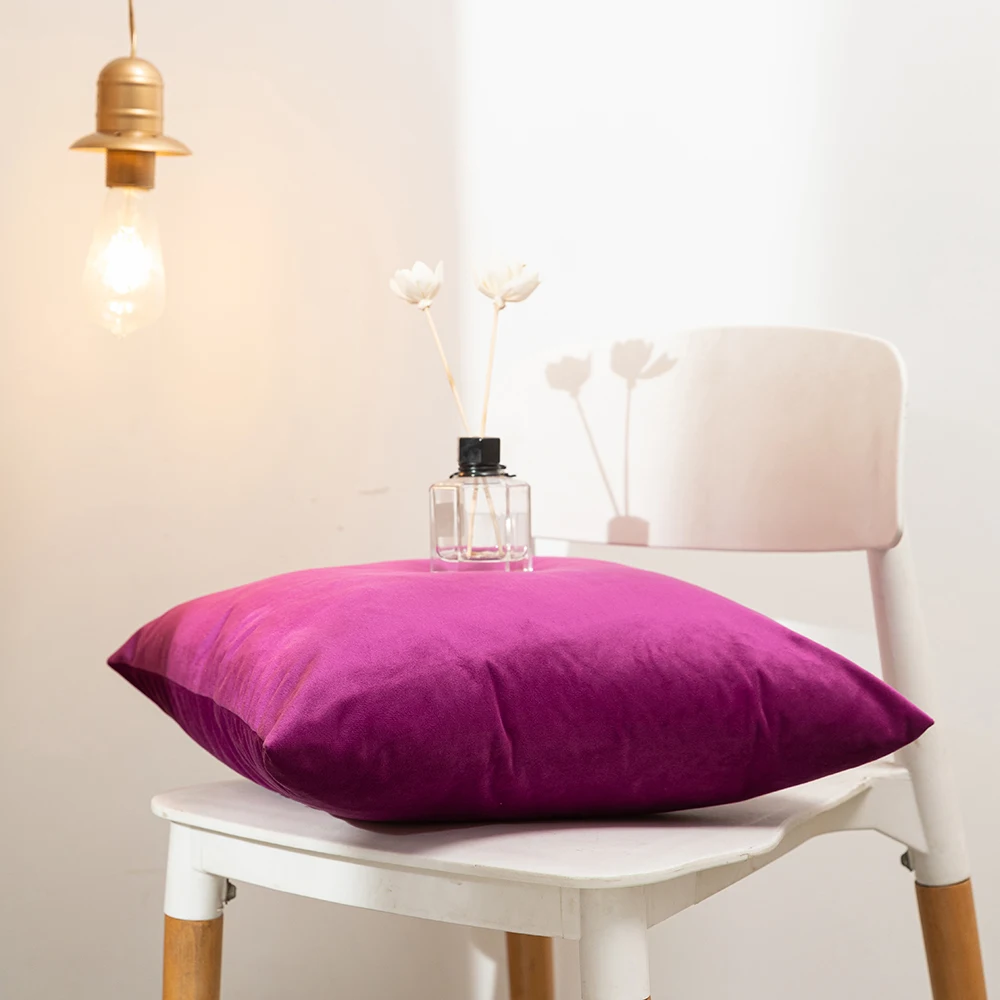 

Factory Direct Sales Modern Simple Thick Color Short Plush Fabric Sofa Cushion Cover Home Decoration Pillowcase