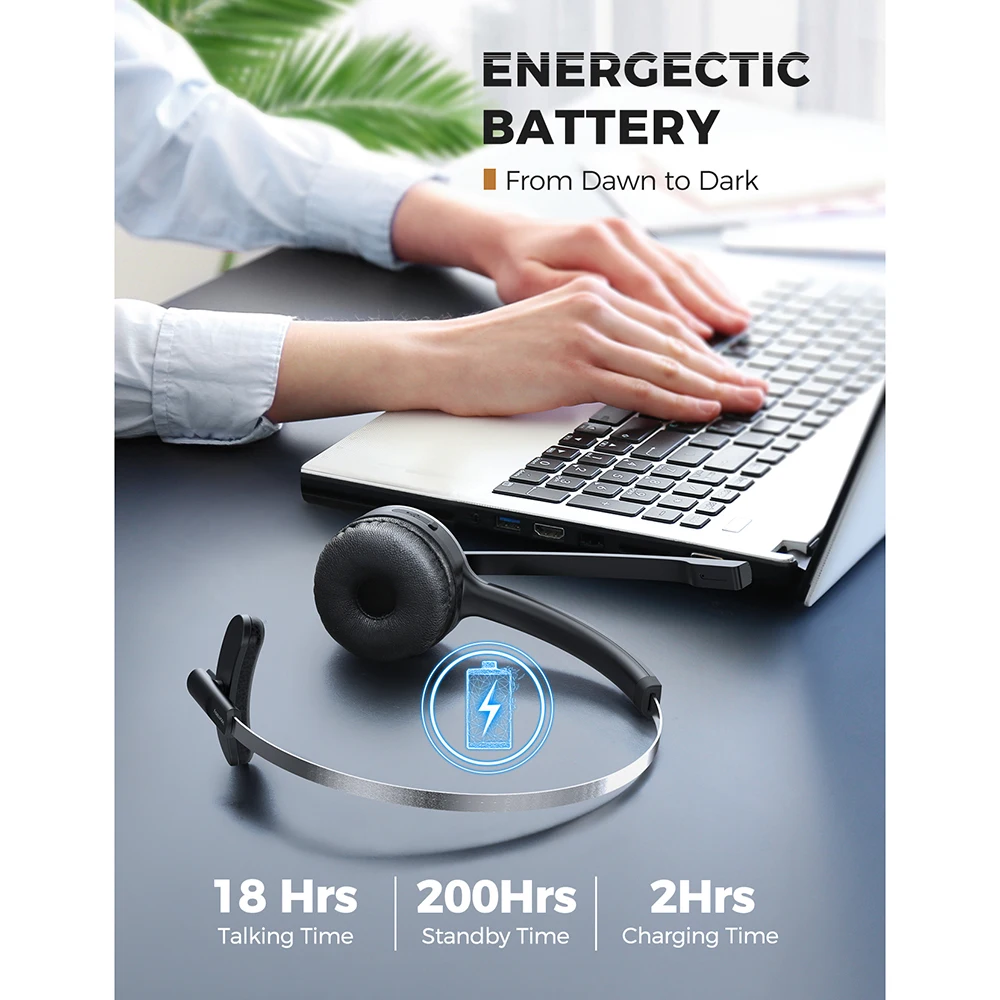 Mpow M5 Беспроводной наушники Bluetooth гарнитура с микрофоном Шум шумоподавления