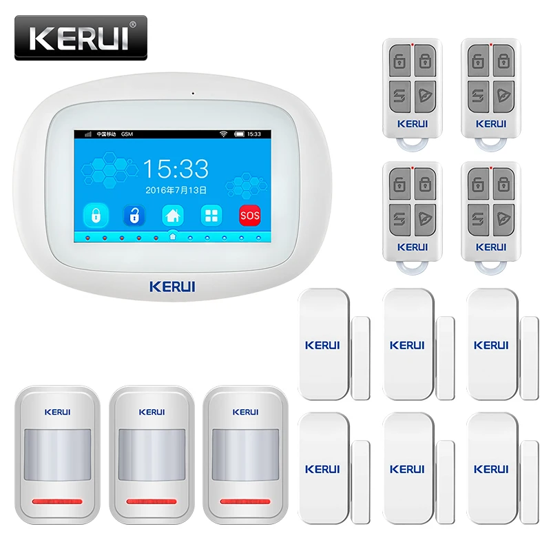 

KERUI сигнализация K52 WIFI GSM 4,3 дюймов большой TFT сенсорный экран для домашней безопасности детектор движения датчик двери приложение дистанцио...