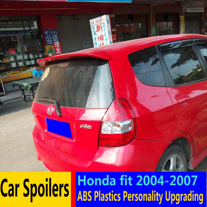 Для Honda Fit спойлер 2004-2007 Премиум абс материал заднее крыло автомобиля праймер цвет