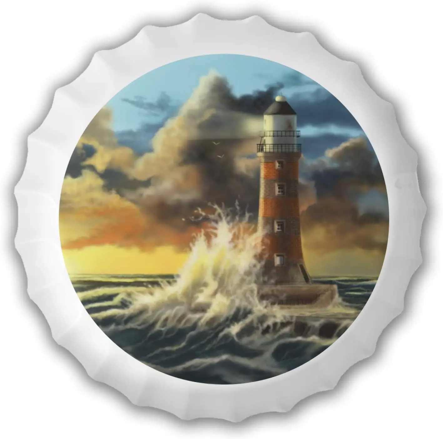 

Крышка для бутылки, металлические жестяные знаки, украшение для кафе, пива, бара, плоский, океан, маяк, винтажный стиль, Ретро стиль, крышка дл...