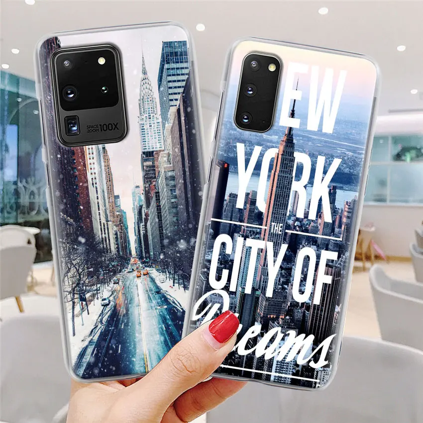 Чехол Coque для Samsung Galaxy S10 S20 Ultra S8 S9 Plus S10e Lite S7 Note 8 9 10 жесткий чехол с нью йорком
