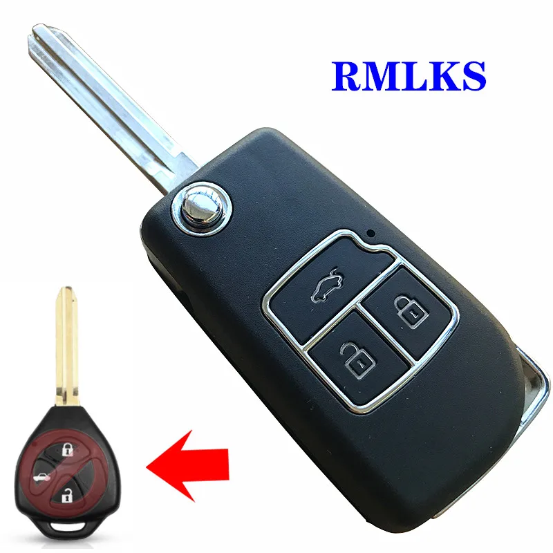 Обновленный складной чехол для автомобильного ключа с 2 и 3 кнопками Toyota Crown Corolla